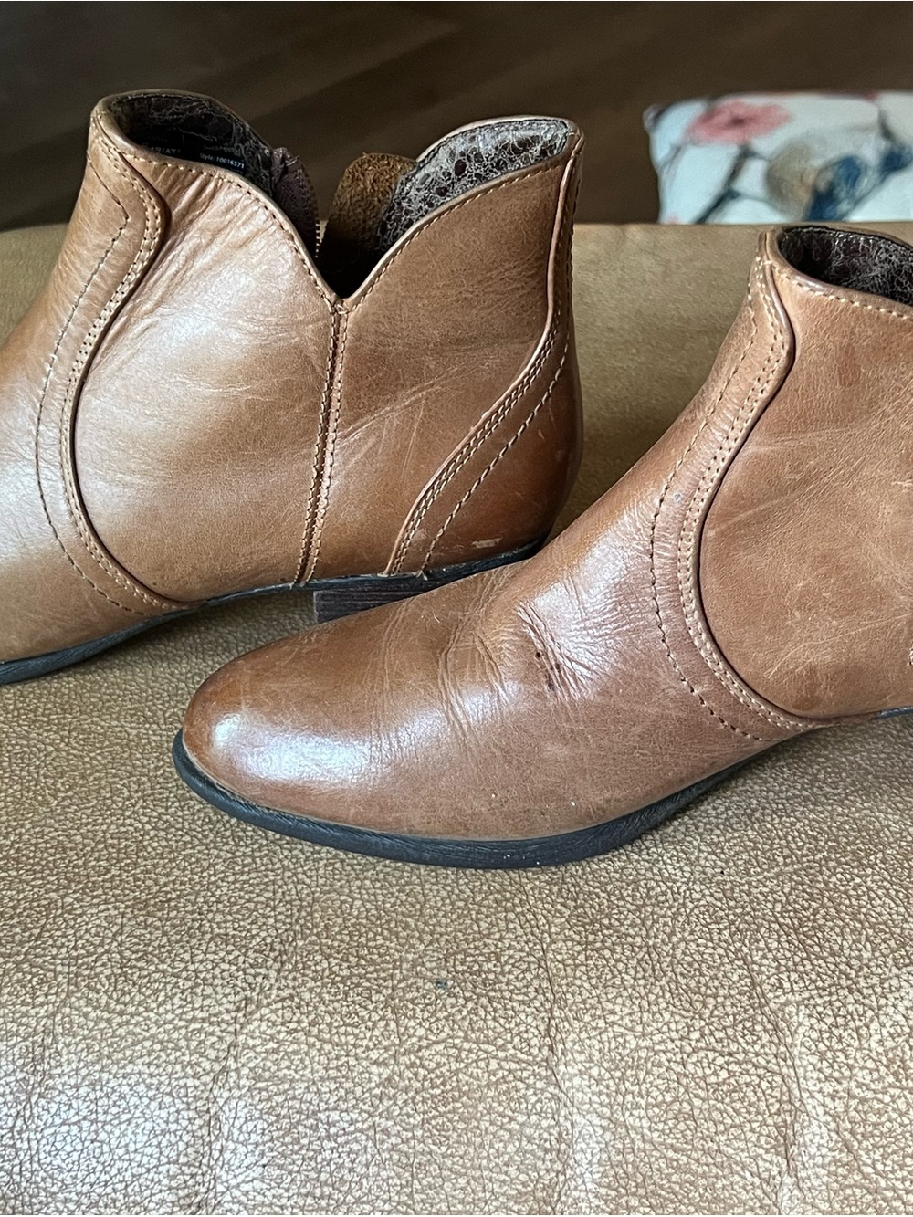 Ariat Brown Leather Western Ankle Boots